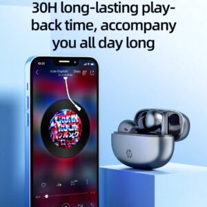 HP Écouteurs sans fil HP : Autonomie de 30 heures, convient pour la vie sportive, compatible avec Android et iOS, prend en charge les appels vocaux, convient aux femmes, aux enfants, aux hommes et aux adultes, livré avec un sac de rangement pour écouteurs, cadeau de Noël