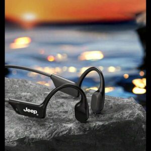 Jeep JP EC006 Écouteurs à conduction osseuse, casque suspendu avec écouteur HiFi sans fil et micro crochet d'oreille de qualité supérieure
