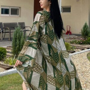 DAZY Kimono Imprimé Géométrique Épaule tombante