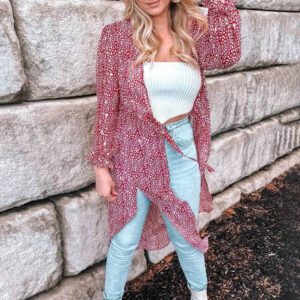 Kimono d'été à imprimé intégral avec ouverture devant