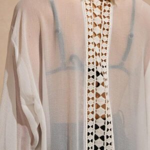 Bóhologie Robe de plage longue d'été avec détails en dentelle, style bohème