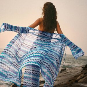 Anewsta cache-maillot et pantalon rayés en kimono pour vacances à la plage pour femmes