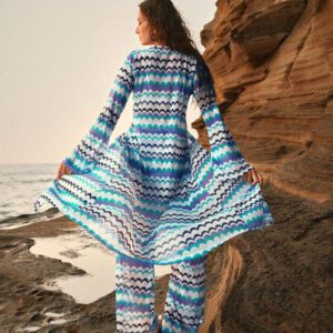 Anewsta cache-maillot et pantalon rayés en kimono pour vacances à la plage pour femmes