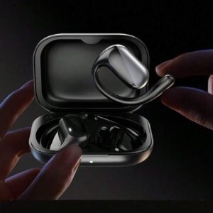 Lenovo Écouteurs Bluetooth open-ear EA340, convenant aux sports, course, jeux, musique, compatibles avec les téléphones Apple, Huawei, Xiaomi, Bluetooth 5.4 avec une longue autonomie et une faible latence, couleur noire