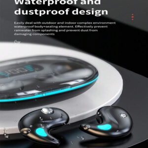 X55 Écouteurs sans fil ultra-minces, 35 heures de temps de jeu, design incliné latéral confortable pour le sommeil, capacité de batterie de 150 mAh, contrôle tactile, appels stéréo haute définition - Écouteurs intra-auriculaires antibruit pour les sports, les salles de sport, les voyages et le travail