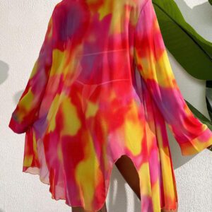 SHEIN Swim Couvre-tout casual lâche et tie-dye dégradé pour femmes, idéal pour les vacances printemps et été 2025