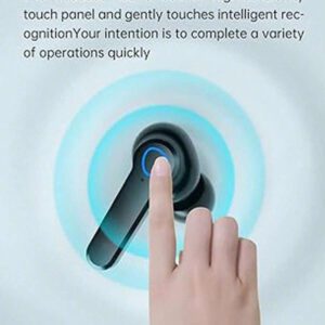 Écouteurs miroir sans fil Bluetooth, contrôle tactile, intra-auriculaires, anti-bruit, lumière LED, lampe de poche