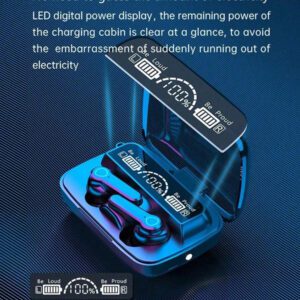 Écouteurs miroir sans fil Bluetooth, contrôle tactile, intra-auriculaires, anti-bruit, lumière LED, lampe de poche