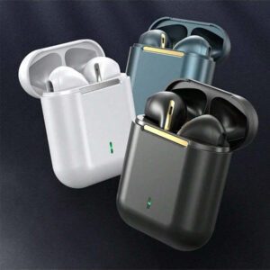 Écouteurs sans fil J18 TWS Bluetooth 200mAh Casque HiFi Musique Réduction de bruit Pop Up Mini Intra-auriculaires de sport avec micro Écouteurs pour écoute stéréo HiFi sans fil binaural Pop Up Mini TWS Casque antibruit