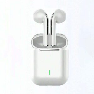 Écouteurs sans fil J18 TWS Bluetooth 200mAh Casque HiFi Musique Réduction de bruit Pop Up Mini Intra-auriculaires de sport avec micro Écouteurs pour écoute stéréo HiFi sans fil binaural Pop Up Mini TWS Casque antibruit