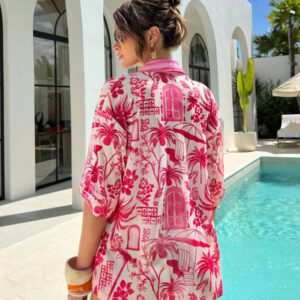 SHEIN Swim Cardigan de plage à imprimé floral style boho romantique pour les vacances