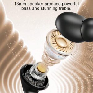 Écouteurs sans fil, casque sans fil, écouteur sans fil, casque sans fil 2025 HiFi stéréo, écouteurs intra-auriculaires avec longue autonomie, écouteurs de sport sans fil 5.3 pour Android et iOS