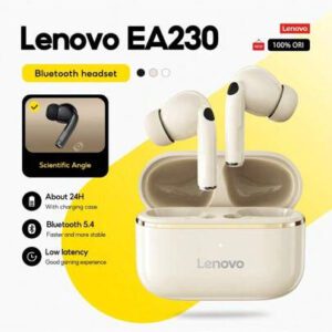 Lenovo Écouteurs sans fil mini Lenovo EA230 Véritable sans fil, Bluetooth 5.4, écouteurs gaming à faible latence, contrôle tactile, longue durée de vie de la batterie, voix HD avec micro réduction de bruit, écouteurs sans fil intra-auriculaires