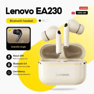 Lenovo Écouteurs sans fil mini Lenovo EA230 Véritable sans fil, Bluetooth 5.4, écouteurs gaming à faible latence, contrôle tactile, longue durée de vie de la batterie, voix HD avec micro réduction de bruit, écouteurs sans fil intra-auriculaires