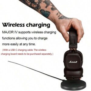 Marshall Casque sans fil Bluetooth Marshall MAJOR IV 4, temps de jeu de plus de 80 heures/charge sans fil rapide/écouteurs de sport pliables avec basses profondes