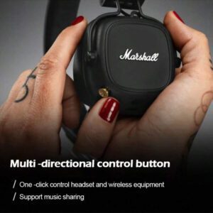 Marshall Casque sans fil Bluetooth Marshall MAJOR IV 4, temps de jeu de plus de 80 heures/charge sans fil rapide/écouteurs de sport pliables avec basses profondes