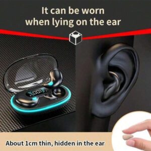 Écouteurs intra-auriculaires sans fil 2025 Sleeping Mini, casque Bluetooth stéréo discret avec micro pour appel HD, étanche, pour tous les smartphones, capacité de batterie 150 mAh