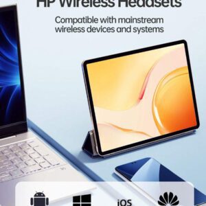 HP Écouteurs sans fil HP dégradé de couleur 5.4, 30 heures d'autonomie, compatibles avec Apple et autres appareils, cadeau de Noël mignon avec sac de rangement d'écouteurs, USB vers Type C