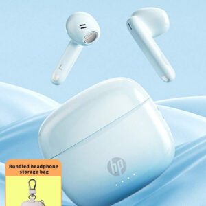 HP Écouteurs sans fil HP dégradé de couleur 5.4, 30 heures d'autonomie, compatibles avec Apple et autres appareils, cadeau de Noël mignon avec sac de rangement d'écouteurs, USB vers Type C