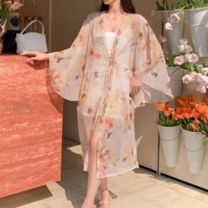 Dazy Designer Cardigan long et coloré pour femme avec un sens du design pour l'été