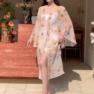 Dazy Designer Cardigan long et coloré pour femme avec un sens du design pour l'été