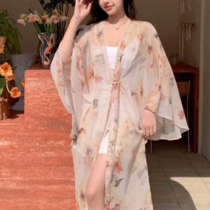 Dazy Designer Cardigan long et coloré pour femme avec un sens du design pour l'été