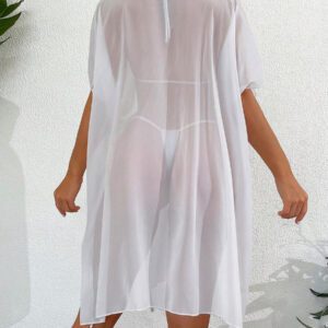 SHEIN Swim Kimono cardigan transparent de couleur unie pour l'été