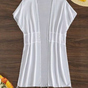 SHEIN Swim Kimono cardigan transparent de couleur unie pour l'été