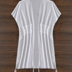 SHEIN Swim Kimono cardigan transparent de couleur unie pour l'été