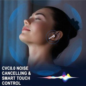 Écouteurs sans fil, écouteurs Bluetooth 5.3 avec affichage LED de la puissance, casque stéréo à graves, écouteurs intra-auriculaires avec microphone antibruit, lecture de 40H, étui mini IP7 étanche, écouteurs de sport pour Android et iOS