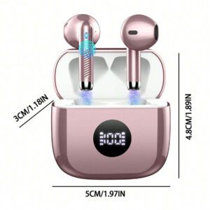Écouteurs sans fil, écouteurs Bluetooth 5.3 avec affichage LED de la puissance, casque stéréo à graves, écouteurs intra-auriculaires avec microphone antibruit, lecture de 40H, étui mini IP7 étanche, écouteurs de sport pour Android et iOS