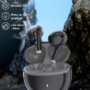ASUS Écouteurs sans fil Asus AS-UI avec micro, écouteurs intra-auriculaires semi-intra-auriculaires anti-bruit, casque avec micro compatible avec /Android/iOS