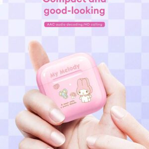 Sanrio Écouteurs Bluetooth Sanrio KUROMI EJ-116 nouvelle version, intra-auriculaires, mini, pour la course, le sport, le jeu, faible latence, graves puissants, très longue autonomie, haute qualité sonore Hi-Fi, commande tactile intelligente, écouteurs sans fil portables, compatibles avec les smartphones et tablettes