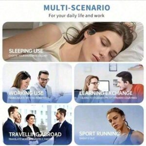 Nouveau traducteur d'oreille sans fil OWS avec 144 langues, écouteurs Bluetooth à traduction en temps réel avec IA pour les voyages et les affaires
