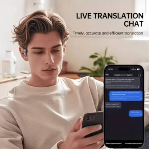 Nouveau traducteur d'oreille sans fil OWS avec 144 langues, écouteurs Bluetooth à traduction en temps réel avec IA pour les voyages et les affaires