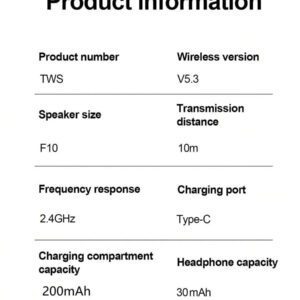Écouteurs sans fil, conception intra-auriculaire, réduction du bruit, qualité sonore stéréo Hi-Fi, sans délai, capteur tactile, convient aux sports, compatible avec Android/iOS et autres smartphones, longue durée de la batterie