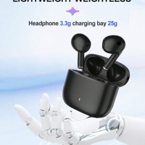 Écouteurs sans fil, conception intra-auriculaire, réduction du bruit, qualité sonore stéréo Hi-Fi, sans délai, capteur tactile, convient aux sports, compatible avec Android/iOS et autres smartphones, longue durée de la batterie