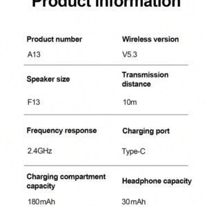 Écouteurs sans fil, conception intra-auriculaire, réduction du bruit, qualité sonore stéréo Hi-Fi, sans délai, capteur tactile, convient aux sports, compatible avec Android/iOS et autres smartphones, longue durée de la batterie