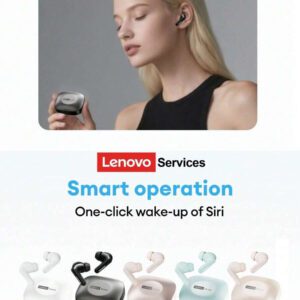 Lenovo Écouteurs Bluetooth Lenovo LE209 Nouveau, écouteurs intra-auriculaires Bluetooth 6.0 avec son surround stéréo, musique et jeux de haute qualité, longue durée de vie de la batterie, microphone pour appels clairs, écouteurs sans fil confortables en silicone, compatibles avec les smartphones et les ordinateurs
