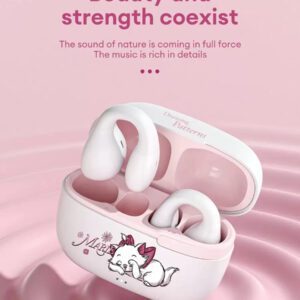 Disney QS-T10 MARIE Écouteurs Bluetooth, Écouteurs Intra-Auriculaires de Sport avec Une Longue Durée de Vie de la Batterie, Appels Haute Définition avec Microphone, Faible Latence pour la Musique, le Jeu, Ajustement Confortable et Annulation Passive du Bruit