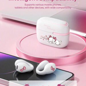 Disney QS-T10 MARIE Écouteurs Bluetooth, Écouteurs Intra-Auriculaires de Sport avec Une Longue Durée de Vie de la Batterie, Appels Haute Définition avec Microphone, Faible Latence pour la Musique, le Jeu, Ajustement Confortable et Annulation Passive du Bruit