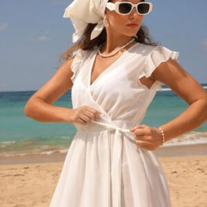 SHEIN Swim Kimono simple et unicolore en tulle pour un port quotidien en été, pour femmes