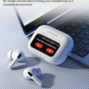 HYUNDAI Écouteurs Bluetooth Hyundai HY-Y11, casque stéréo semi-intra-auriculaire avec écran tactile intelligent, appels haute définition, double mode de réduction du bruit, faible latence, musique, affaires, course à pied, écouteurs Bluetooth intelligents multifonctions