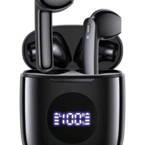 Tagry Écouteurs sans fil N7 TWS Haut-parleurs stéréo HI-FI Casque Bluetoth 5.3 Durée de vie de la batterie de 60 heures avec boîtier de charge sans fil Affichage LED de la puissance Graves puissants Écouteurs étanches avec microphone Casque stéréo pour TV Téléphone Ordinateur portable