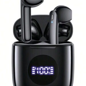 Tagry Écouteurs sans fil N7 TWS Haut-parleurs stéréo HI-FI Casque Bluetoth 5.3 Durée de vie de la batterie de 60 heures avec boîtier de charge sans fil Affichage LED de la puissance Graves puissants Écouteurs étanches avec microphone Casque stéréo pour TV Téléphone Ordinateur portable