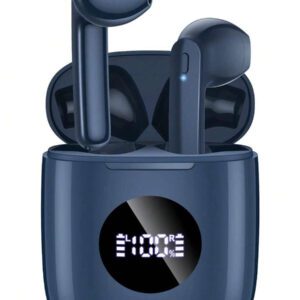 Tagry Écouteurs sans fil N7 TWS Haut-parleurs stéréo HI-FI Casque Bluetoth 5.3 Durée de vie de la batterie de 60 heures avec boîtier de charge sans fil Affichage LED de la puissance Graves puissants Écouteurs étanches avec microphone Casque stéréo pour TV Téléphone Ordinateur portable