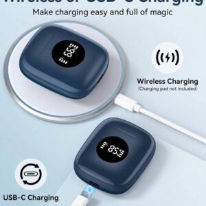 Tagry Écouteurs sans fil N7 TWS Haut-parleurs stéréo HI-FI Casque Bluetoth 5.3 Durée de vie de la batterie de 60 heures avec boîtier de charge sans fil Affichage LED de la puissance Graves puissants Écouteurs étanches avec microphone Casque stéréo pour TV Téléphone Ordinateur portable