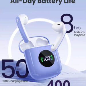 Tagry Écouteurs sans fil N7 TWS Haut-parleurs stéréo HI-FI Casque Bluetoth 5.3 Durée de vie de la batterie de 60 heures avec boîtier de charge sans fil Affichage LED de la puissance Graves puissants Écouteurs étanches avec microphone Casque stéréo pour TV Téléphone Ordinateur portable