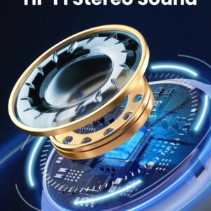 Tagry Écouteurs sans fil N7 TWS Haut-parleurs stéréo HI-FI Casque Bluetoth 5.3 Durée de vie de la batterie de 60 heures avec boîtier de charge sans fil Affichage LED de la puissance Graves puissants Écouteurs étanches avec microphone Casque stéréo pour TV Téléphone Ordinateur portable