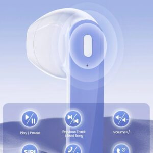 Tagry Écouteurs sans fil N7 TWS Haut-parleurs stéréo HI-FI Casque Bluetoth 5.3 Durée de vie de la batterie de 60 heures avec boîtier de charge sans fil Affichage LED de la puissance Graves puissants Écouteurs étanches avec microphone Casque stéréo pour TV Téléphone Ordinateur portable